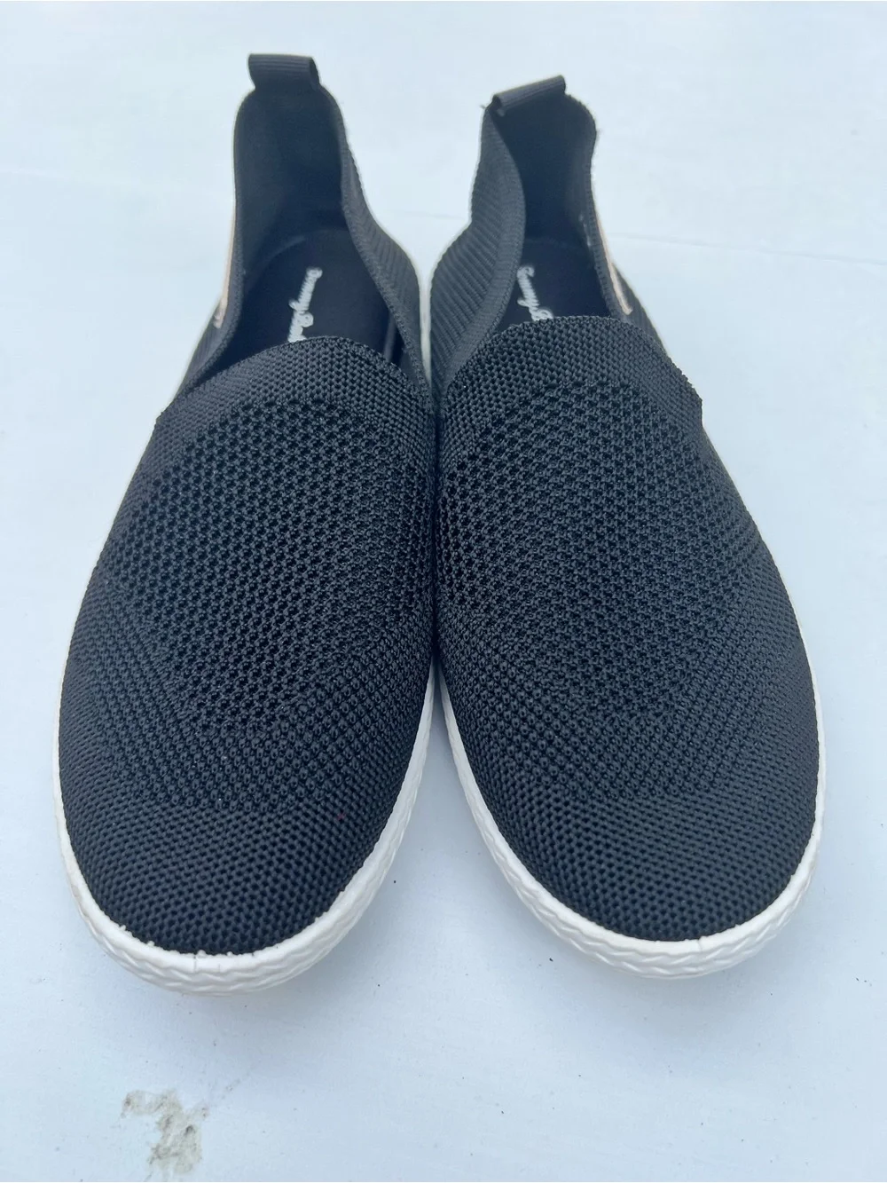 Tommy Bahama Black Slip-On Knit Flats with White Sole Women’s 9